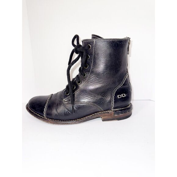 Bed Stu Laurel Black Boot Rustic Lace Up Cobbler Combat Rugged Leather Womens 6 - Picture 12 of 16